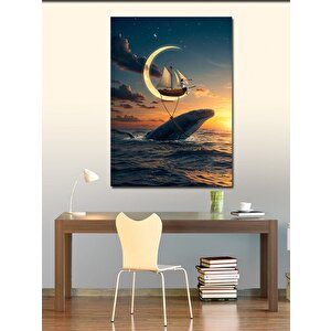 Kanvas Tablo Yelkenli Ve Ay Balığı 70x100 cm