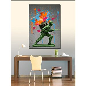 Kanvas Tablo Yeşil Plastik Asker Figürü 100x140 cm