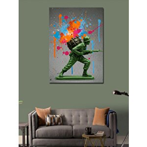 Kanvas Tablo Yeşil Plastik Asker Figürü 100x140 cm