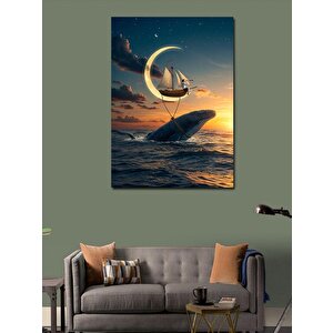 Kanvas Tablo Yelkenli Ve Ay Balığı 50x70 cm