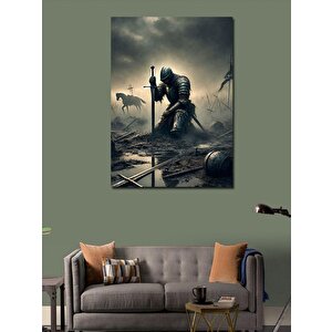 Kanvas Tablo Savaşçı Ve Zırh Sembolü 50x70 cm