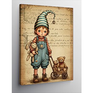 Kanvas Tablo Ayıcıkla Çocuk 100x140 cm