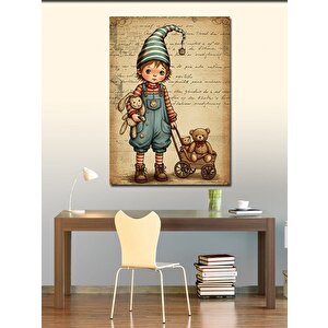 Kanvas Tablo Ayıcıkla Çocuk 70x100 cm