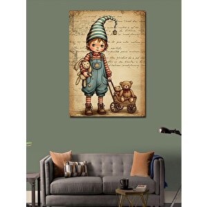 Kanvas Tablo Ayıcıkla Çocuk 70x100 cm