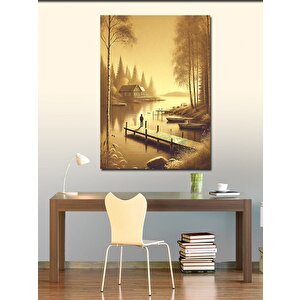 Kanvas Tablo Göl Kenarı Ve Sakinlik 100x140 cm