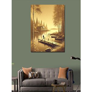 Kanvas Tablo Göl Kenarı Ve Sakinlik 100x140 cm