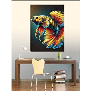 Kanvas Tablo Renkli Betta Balığı 50x70 cm