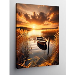 Kanvas Tablo Altın Gün Batımı Manzarası 70x100 cm
