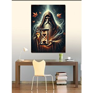 Kanvas Tablo Kum Saati Ve Zamanın Efendisi 100x140 cm