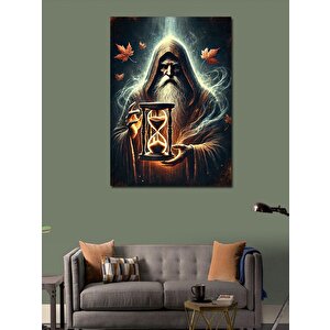 Kanvas Tablo Kum Saati Ve Zamanın Efendisi 100x140 cm