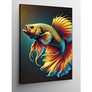 Kanvas Tablo Renkli Betta Balığı 100x140 cm