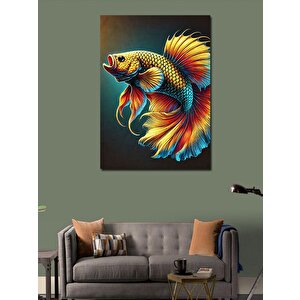 Kanvas Tablo Renkli Betta Balığı 100x140 cm