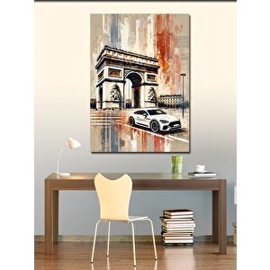 Kanvas Tablo Paris Ve Araba 70x100 cm