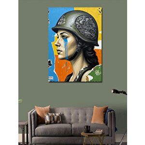 Kanvas Tablo Kadın Asker Portresi 50x70 cm