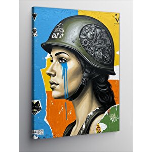 Kanvas Tablo Kadın Asker Portresi 100x140 cm