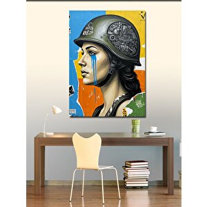 Kanvas Tablo Kadın Asker Portresi 100x140 cm