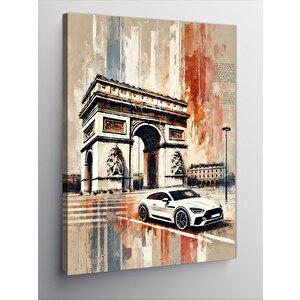Kanvas Tablo Paris Ve Araba 50x70 cm
