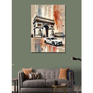 Kanvas Tablo Paris Ve Araba 50x70 cm