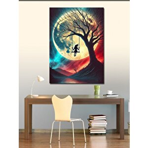 Kanvas Tablo Ay Altında Salıncak Ve Gizem 100x140 cm