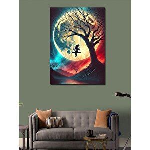 Kanvas Tablo Ay Altında Salıncak Ve Gizem 100x140 cm