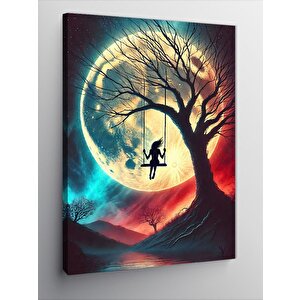 Kanvas Tablo Ay Altında Salıncak Ve Gizem 70x100 cm