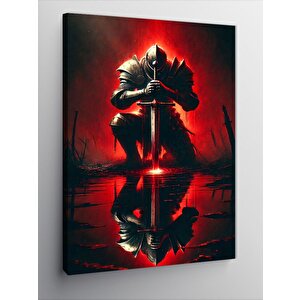 Kanvas Tablo Kırmızı Işıkta Şövalye 100x140 cm
