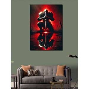Kanvas Tablo Kırmızı Işıkta Şövalye 100x140 cm