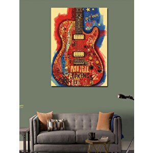 Kanvas Tablo Grafik Akustik Gitar 70x100 cm