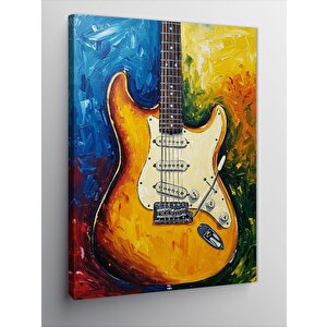 Kanvas Tablo Turuncu Elektro Gitar 70x100 cm