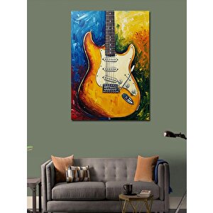 Kanvas Tablo Turuncu Elektro Gitar 70x100 cm