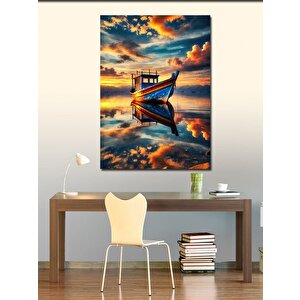 Kanvas Tablo Gün Batımında Tekne 100x140 cm