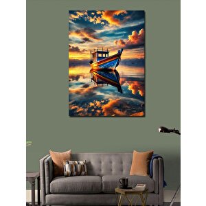 Kanvas Tablo Gün Batımında Tekne 100x140 cm
