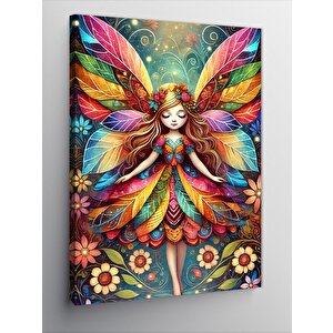 Kanvas Tablo Renkli Kanatlı Peri 100x140 cm
