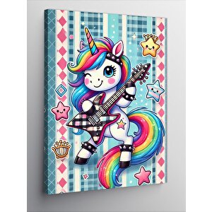 Kanvas Tablo Unicorn Ve Gitar Ruhu 100x140 cm