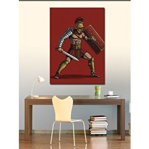Kanvas Tablo Kalkanlı Savaşçı Heykeli 100x140 cm