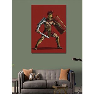 Kanvas Tablo Kalkanlı Savaşçı Heykeli 100x140 cm