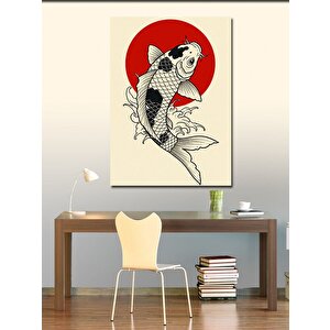 Kanvas Tablo Koi Balığı Sanatı 100x140 cm