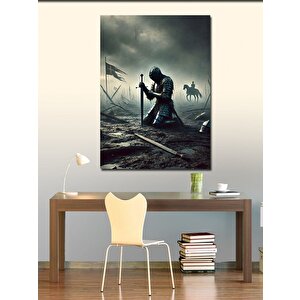 Kanvas Tablo Savaşta Diz Çöken Şövalye 50x70 cm