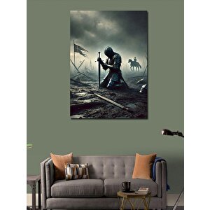 Kanvas Tablo Savaşta Diz Çöken Şövalye 50x70 cm