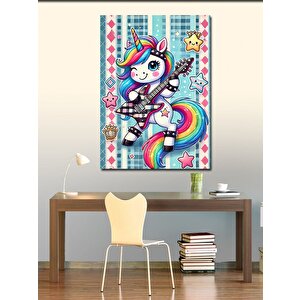 Kanvas Tablo Unicorn Ve Gitar Ruhu 50x70 cm