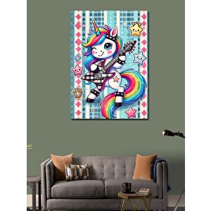 Kanvas Tablo Unicorn Ve Gitar Ruhu 50x70 cm