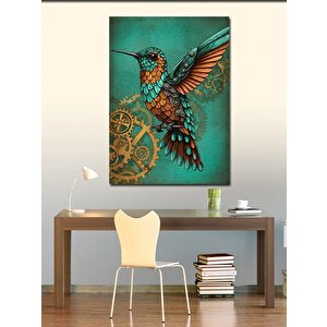 Kanvas Tablo Dişli Çarklarla Sinek Kuşu 70x100 cm