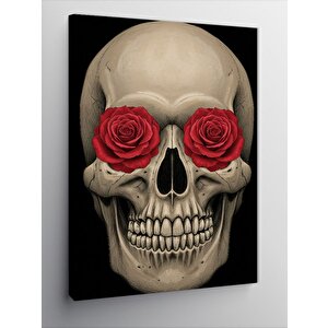Kanvas Tablo Gül Gözlü Kafatası Ve Gotik Sanat 50x70 cm