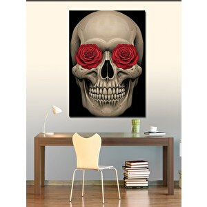 Kanvas Tablo Gül Gözlü Kafatası Ve Gotik Sanat 50x70 cm
