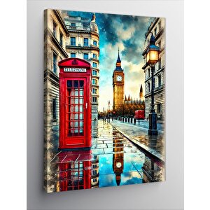 Kanvas Tablo Big Ben Ve Londra Sokakları 100x140 cm