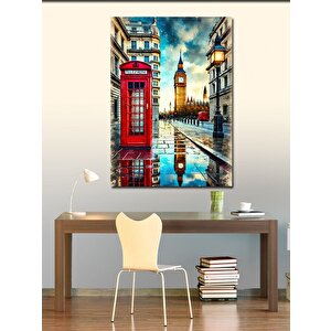 Kanvas Tablo Big Ben Ve Londra Sokakları 100x140 cm