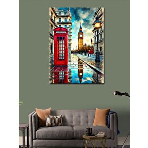 Kanvas Tablo Big Ben Ve Londra Sokakları 100x140 cm