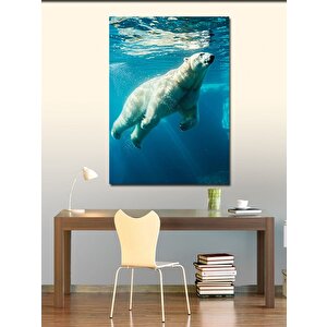 Kanvas Tablo Yüzen Kutup Ayısı 100x140 cm