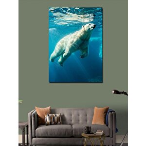 Kanvas Tablo Yüzen Kutup Ayısı 100x140 cm