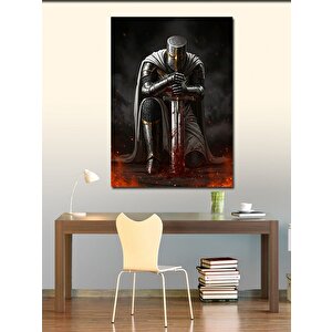 Kanvas Tablo Zırhlı Savaşçı Oturuşu 100x140 cm